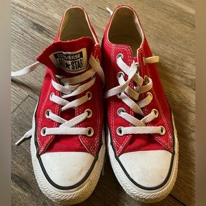 Red converse sneakers